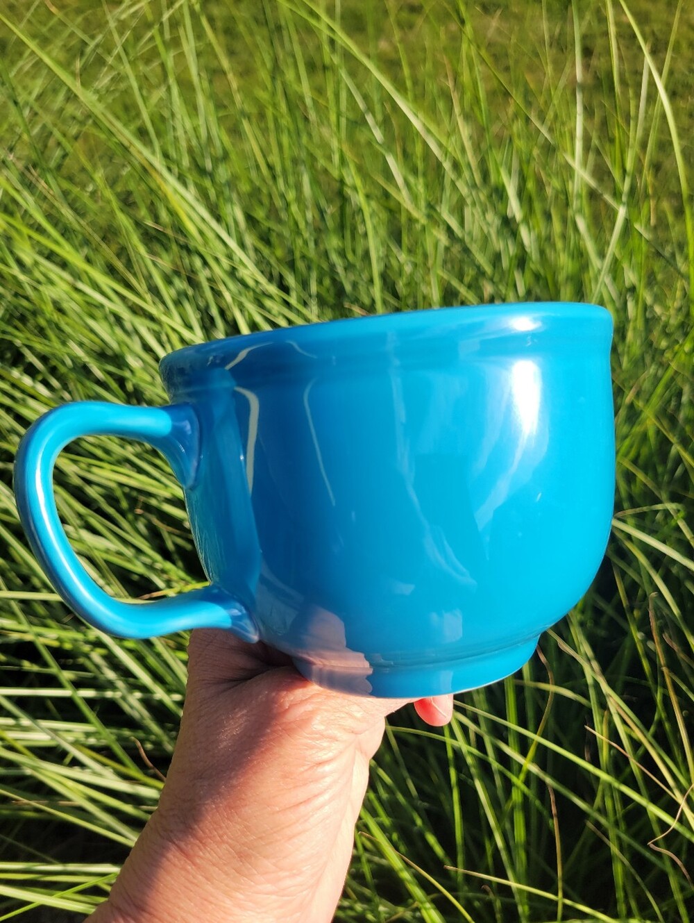 Homer Laughlin Fiesta Peacock Blue Ceramic Jumbo Mug Retired Item & Color